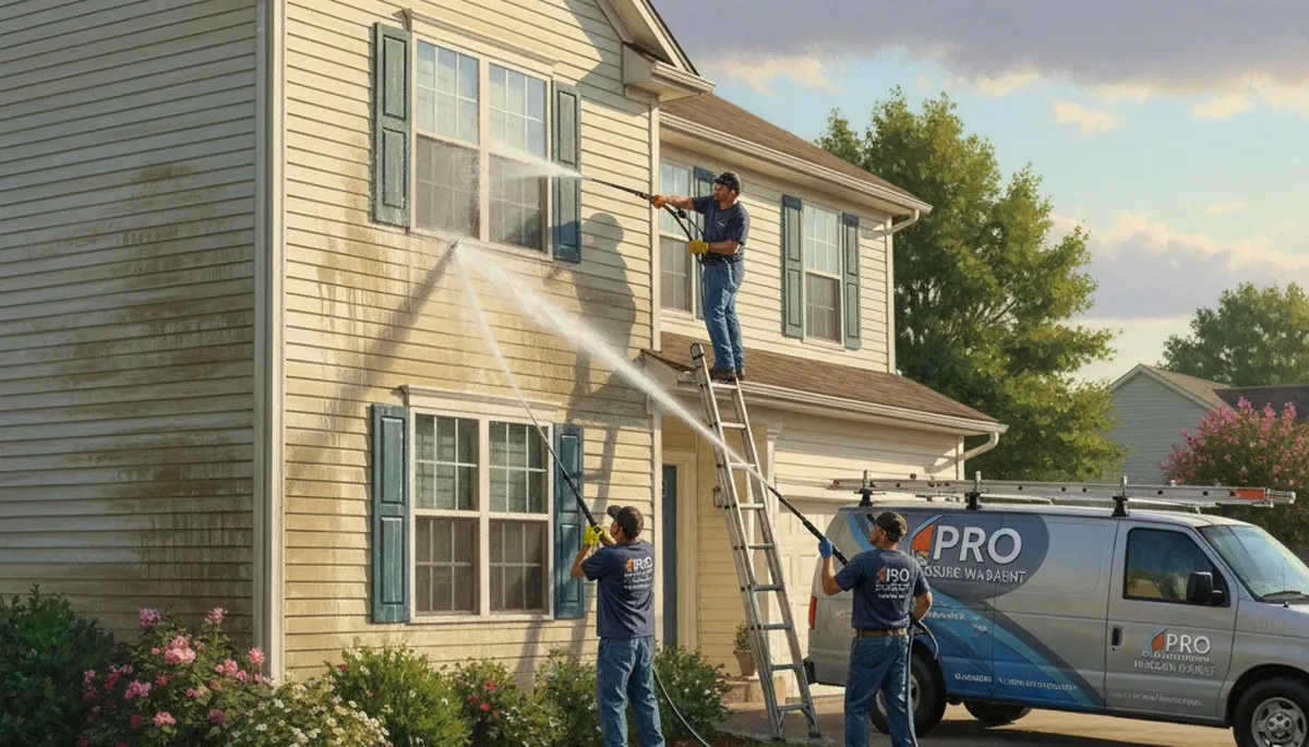 Vinyl siding pressure cleaning in Champaign, IL by Champaign Paint Pros
